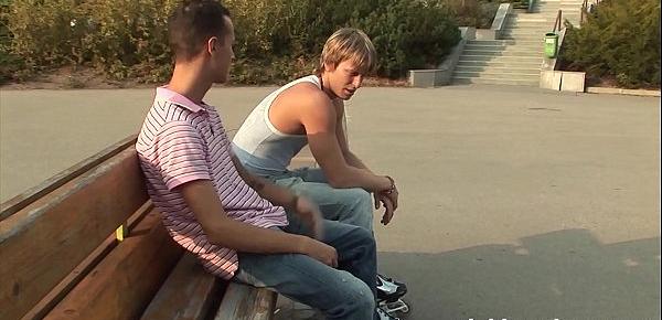  Roller boy gets picked up in the park and tries anal